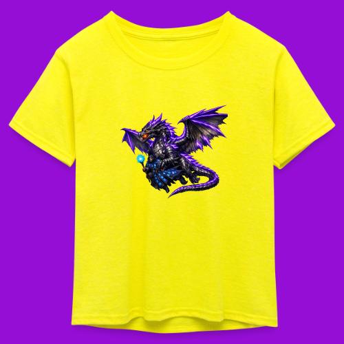 Neon Dragon and Battle Mage - Kid's 50/50 Neon T-Shirt