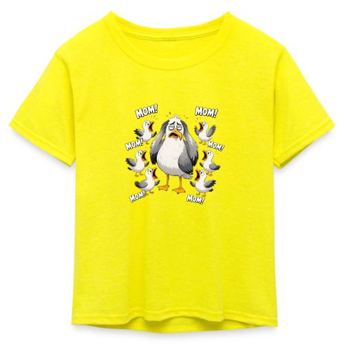 Seagull Mom Chaos - Kid's 50/50 Neon T-Shirt