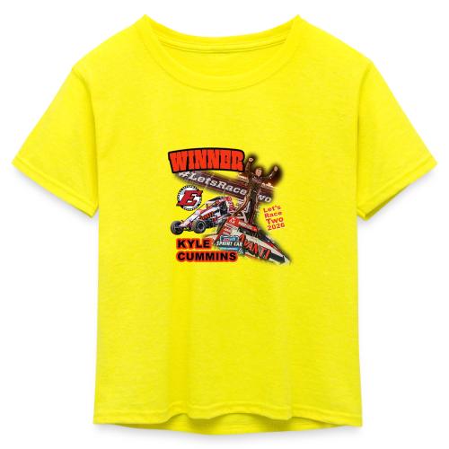 Kyle Cummins #LetsRaceTwo Winner - Kid's 50/50 Neon T-Shirt