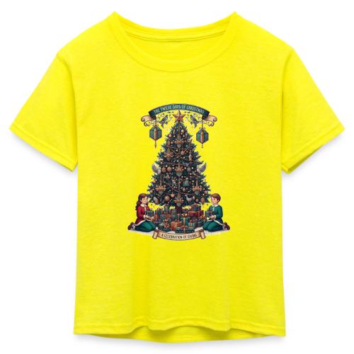 Twelve Days of Christmas T-Shirt - Kid's 50/50 Neon T-Shirt
