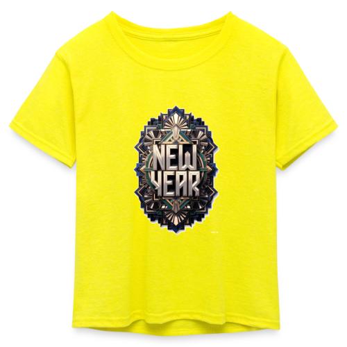 Evergreen New Year T-Shirt - Kid's 50/50 Neon T-Shirt