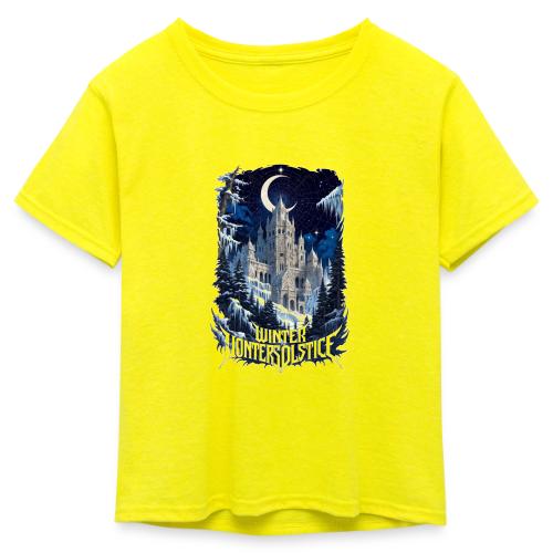 Celestial Winter Temple T-Shirt - Kid's 50/50 Neon T-Shirt