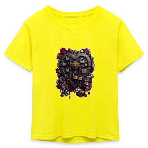 My Heart Permanently on Vacation T-Shirt - Kid's 50/50 Neon T-Shirt