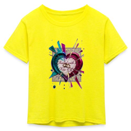 Sealed with a Kiss-Off T-Shirt - Kid's 50/50 Neon T-Shirt