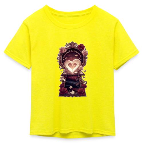 You Unlock the Story of Us Library Gifts T-Shirts - Kid's 50/50 Neon T-Shirt
