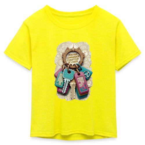 Minivan Commander T Shirt, Chauffeur of Chaos Mug - Kid's 50/50 Neon T-Shirt