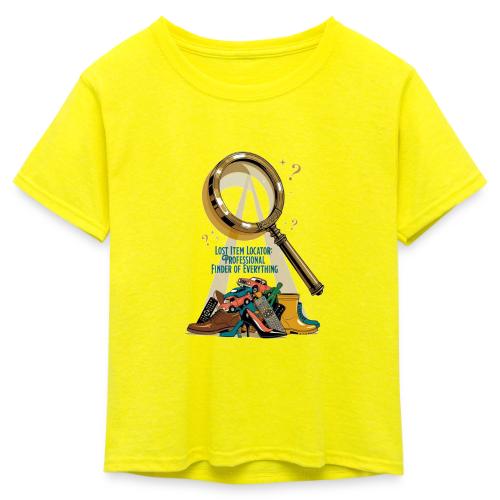 Lost Item Locator T Shirt, Professional Finder Mug - Kid's 50/50 Neon T-Shirt