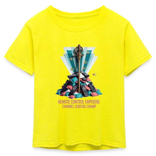 Remote Control Emperor T Shirt - Kid's 50/50 Neon T-Shirt