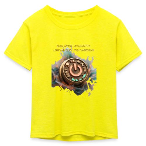 Dad Mode Activated T Shirt, Funny Dad Gift - Kid's 50/50 Neon T-Shirt