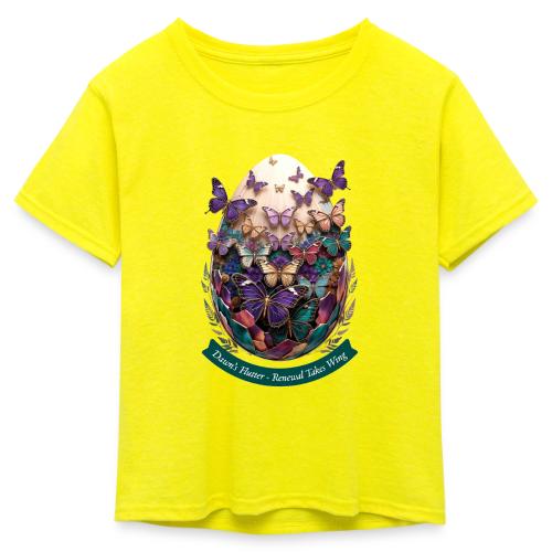 Easter Dawn's Flutter Butterfly T Shirt, Gift - Kid's 50/50 Neon T-Shirt