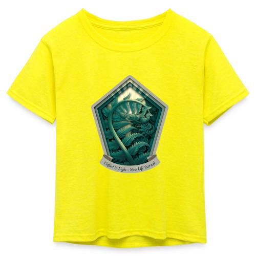 Easter Unfurl in Light Fern T Shirt, Spring Gift - Kid's 50/50 Neon T-Shirt