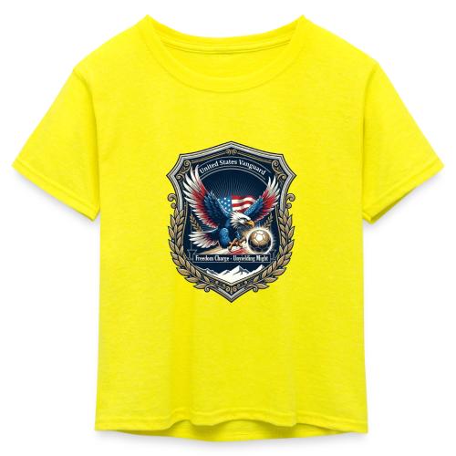 USA Eagle Vanguard T-Shirt,American Flag PrideGift - Kid's 50/50 Neon T-Shirt