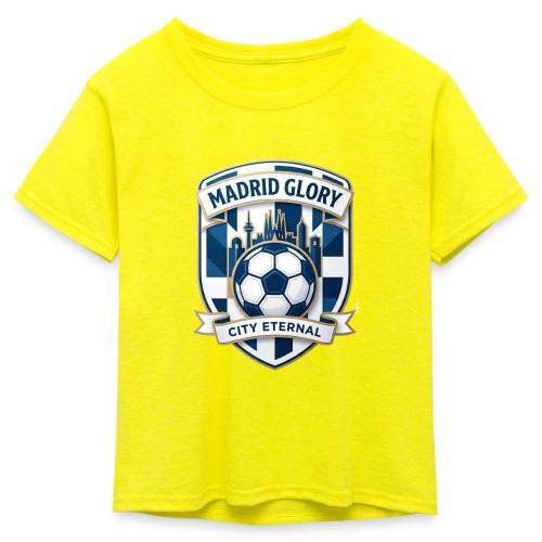 Madrid Skyline Glory T Shirt, Madrid Fan Gift - Kid's 50/50 Neon T-Shirt