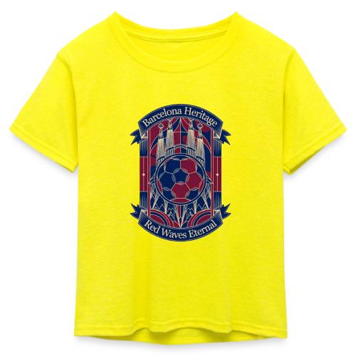 Barcelona Red Heritage T Shirt, Barsa fan Gift - Kid's 50/50 Neon T-Shirt