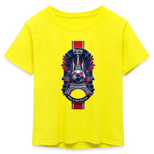 Paris Tower Legacy T Shirt, Soccer City Pride Gift - Kid's 50/50 Neon T-Shirt