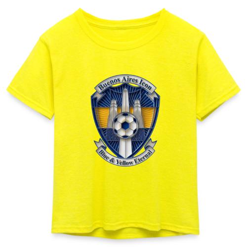 Buenos Aires Icon T Shirt, Soccer City Pride Gift - Kid's 50/50 Neon T-Shirt