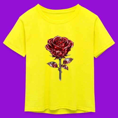2 Set - Silver and Gold Roses - Kid's 50/50 Neon T-Shirt