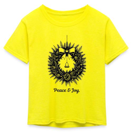 Peace & Joy T-Shirt | Minimalist Elegant Christmas - Kid's 50/50 Neon T-Shirt