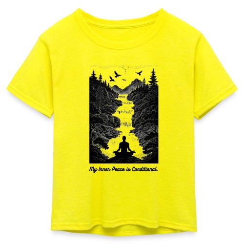 Conditional Inner Peace T-Shirt | Minimalist Zen - Kid's 50/50 Neon T-Shirt