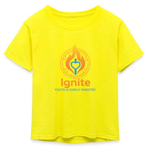 Ignite Youth and Family Logo - Kid's 50/50 Neon T-Shirt