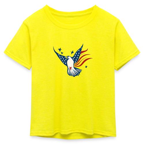 Patriotic Bird - Kid's 50/50 Neon T-Shirt