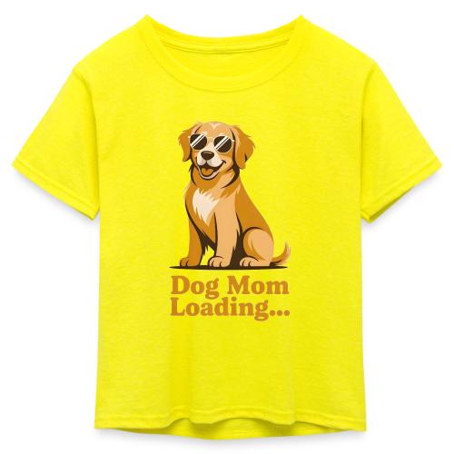 Dog Mom Loading Golden Retriever Sunglasses - Kid's 50/50 Neon T-Shirt