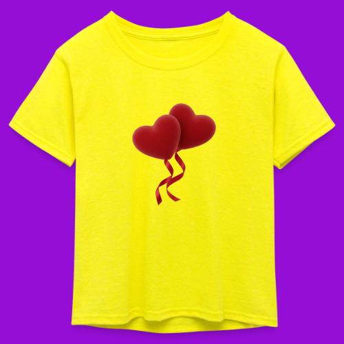 Two hearts together - Kid's 50/50 Neon T-Shirt