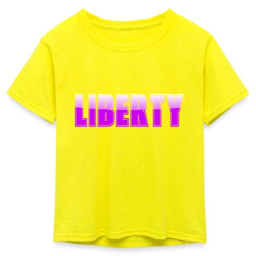 Liberty Typography Graphic Design - Kid's 50/50 Neon T-Shirt