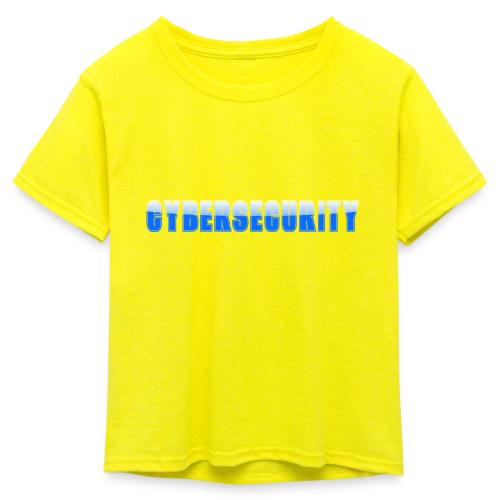 Cybersecurity Word Art Design - Kid's 50/50 Neon T-Shirt