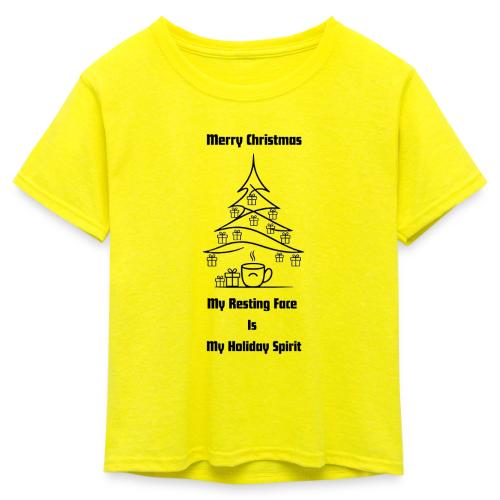 My Resting Face Is My Christmas Spirit T-Shirt - Kid's 50/50 Neon T-Shirt