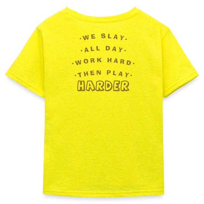 We Slay All Day Shiny Shirt Metallic Silver & Gold