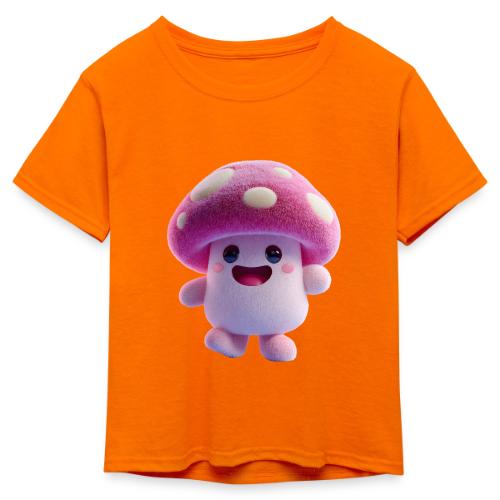 Mushroom: Purple Forest Friend - Kid's 50/50 Neon T-Shirt