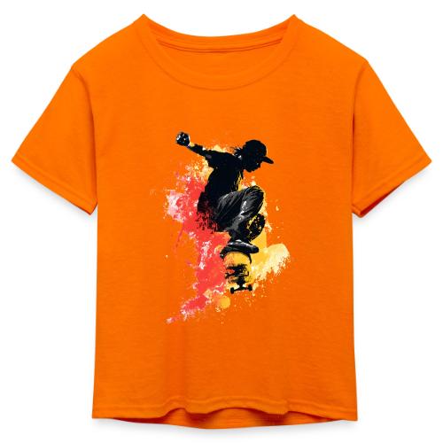 Skateboarding: Splash of Motion - Kid's 50/50 Neon T-Shirt