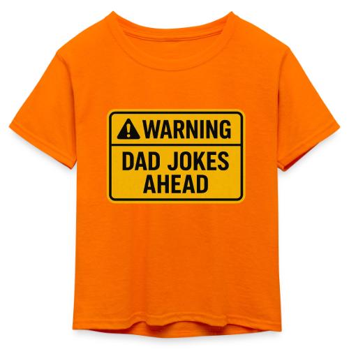 Fathers Day Gift Warning Dad Jokes Ahead T-Shirt - Kid's 50/50 Neon T-Shirt