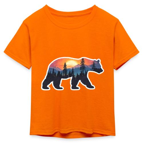 Mountain Spirit Bear - Kid's 50/50 Neon T-Shirt