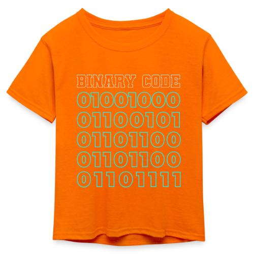 Say Hello in Binary code - Kid's 50/50 Neon T-Shirt