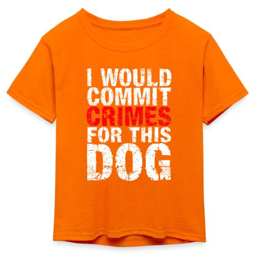 Id Commit Crimes for This Dog Funny Tee - Kid's 50/50 Neon T-Shirt