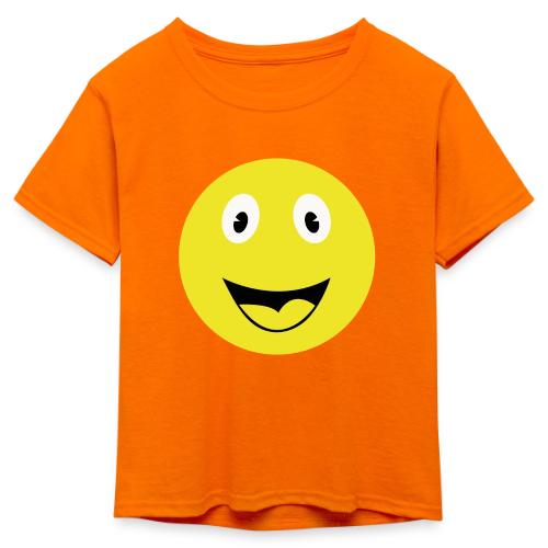 Yellow Happy Face Print - Kid's 50/50 Neon T-Shirt