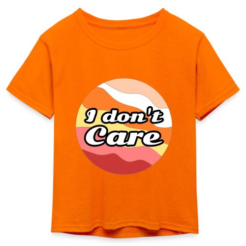 I Don’t Care Vibes - Kid's 50/50 Neon T-Shirt