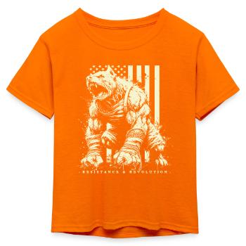Resistance and Revolution - Kid's 50/50 Neon T-Shirt - neon orange - Front