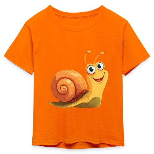 Happy Cartoon Snail with a Smile - Kid's 50/50 Neon T-Shirt
