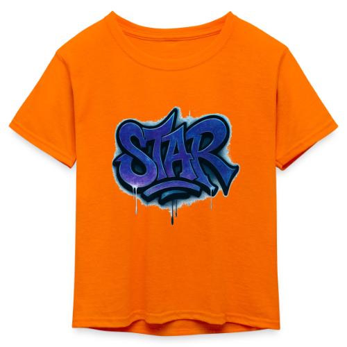 Cosmic STAR Graffiti Tag Tee - Kid's 50/50 Neon T-Shirt