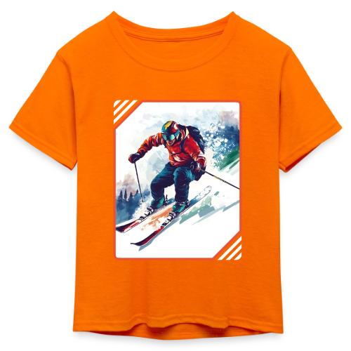 Skiing is Life - Kid's 50/50 Neon T-Shirt