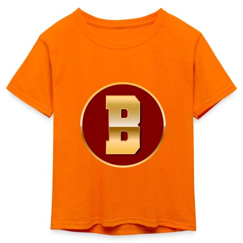 Letter B – Capital Varsity Alphabet Monogram - Kid's 50/50 Neon T-Shirt