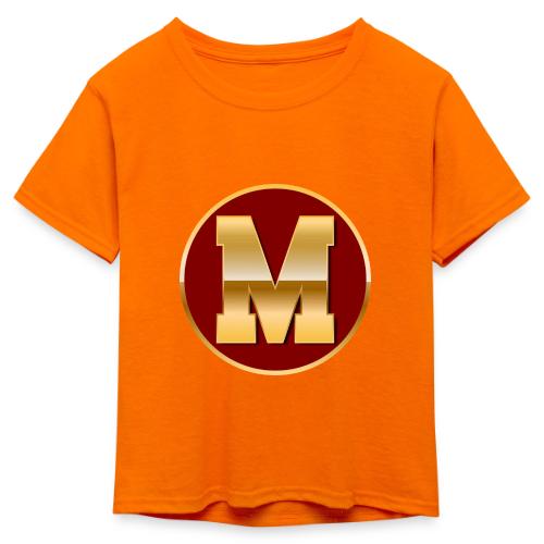 Letter M – Capital Varsity Alphabet Monogram - Kid's 50/50 Neon T-Shirt