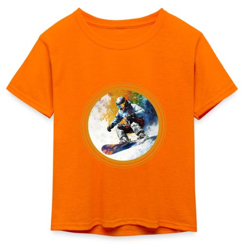 Snowboarding Dreams - Kid's 50/50 Neon T-Shirt