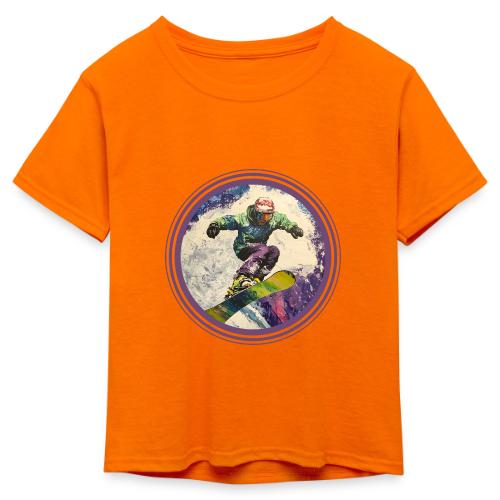 Snowboarding Soul - Kid's 50/50 Neon T-Shirt