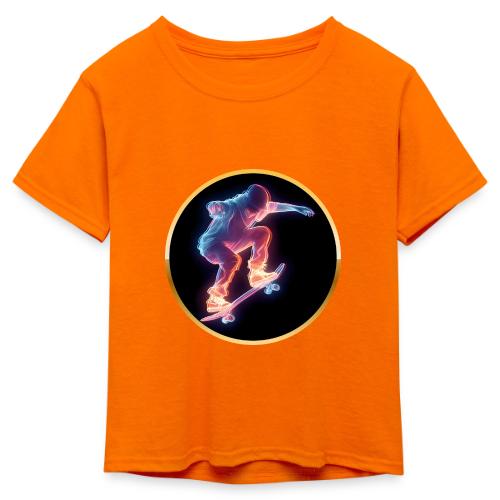 Skateboarding: Neon Skate Orbit - Kid's 50/50 Neon T-Shirt