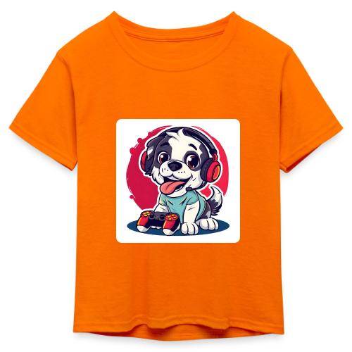 Puppy: Playful Paws Gaming Buddy - Kid's 50/50 Neon T-Shirt