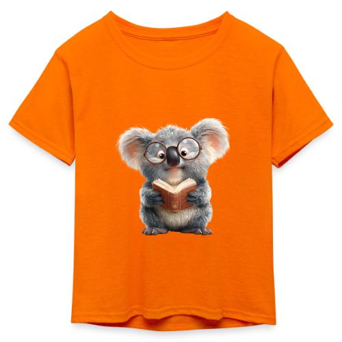 3D Gamer Koala Cozy Cartoon Design - Kid's 50/50 Neon T-Shirt